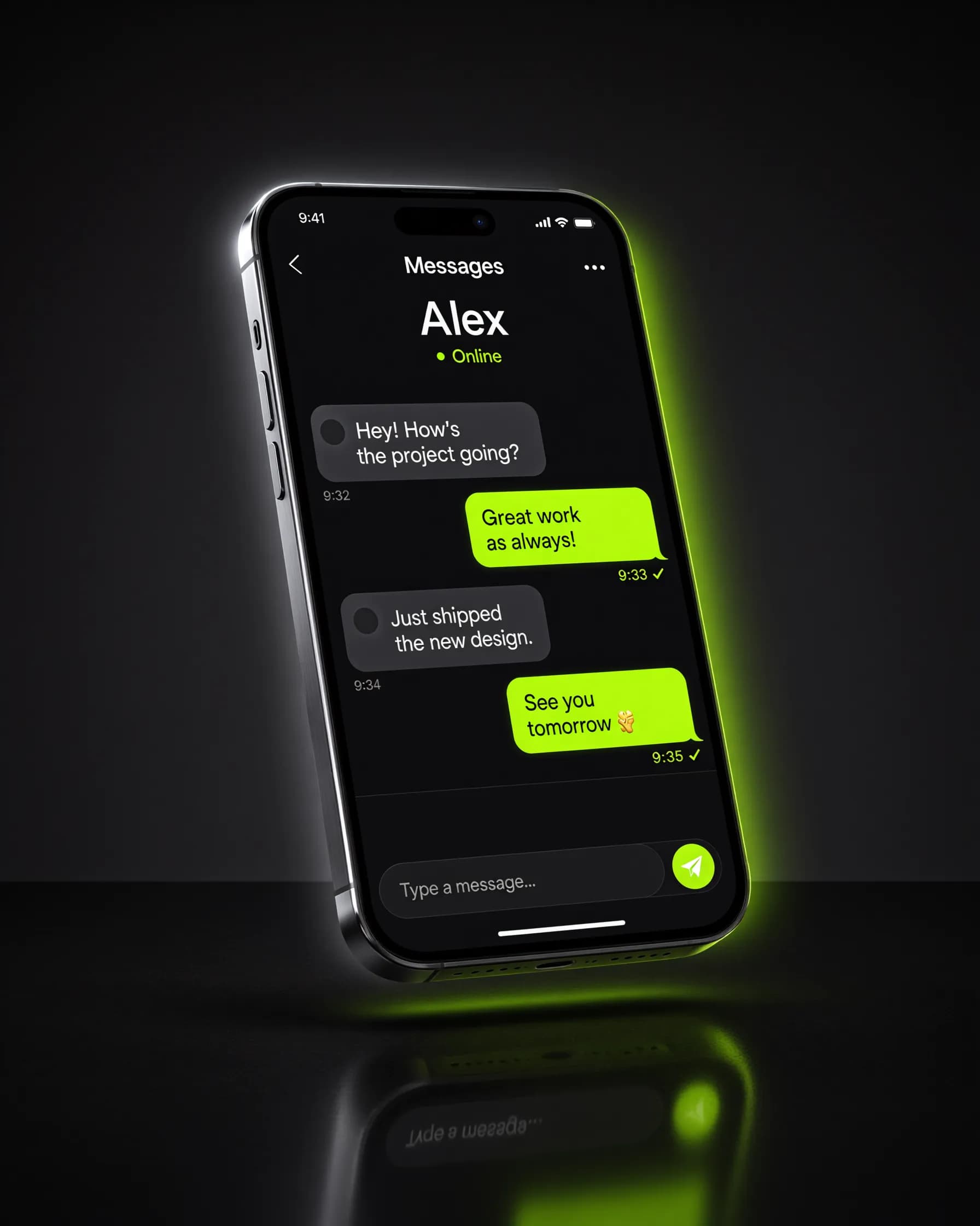 A phone showing a conversation handled and booked by Quinn
